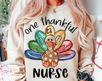 One Thankful Nurse Png, Nurse Thanksgiving Png, Thanksgiving Png, Nurse Png, Fall Thanksgiving Nurse Sublimation, Nursing Png,Fall Nurse Png