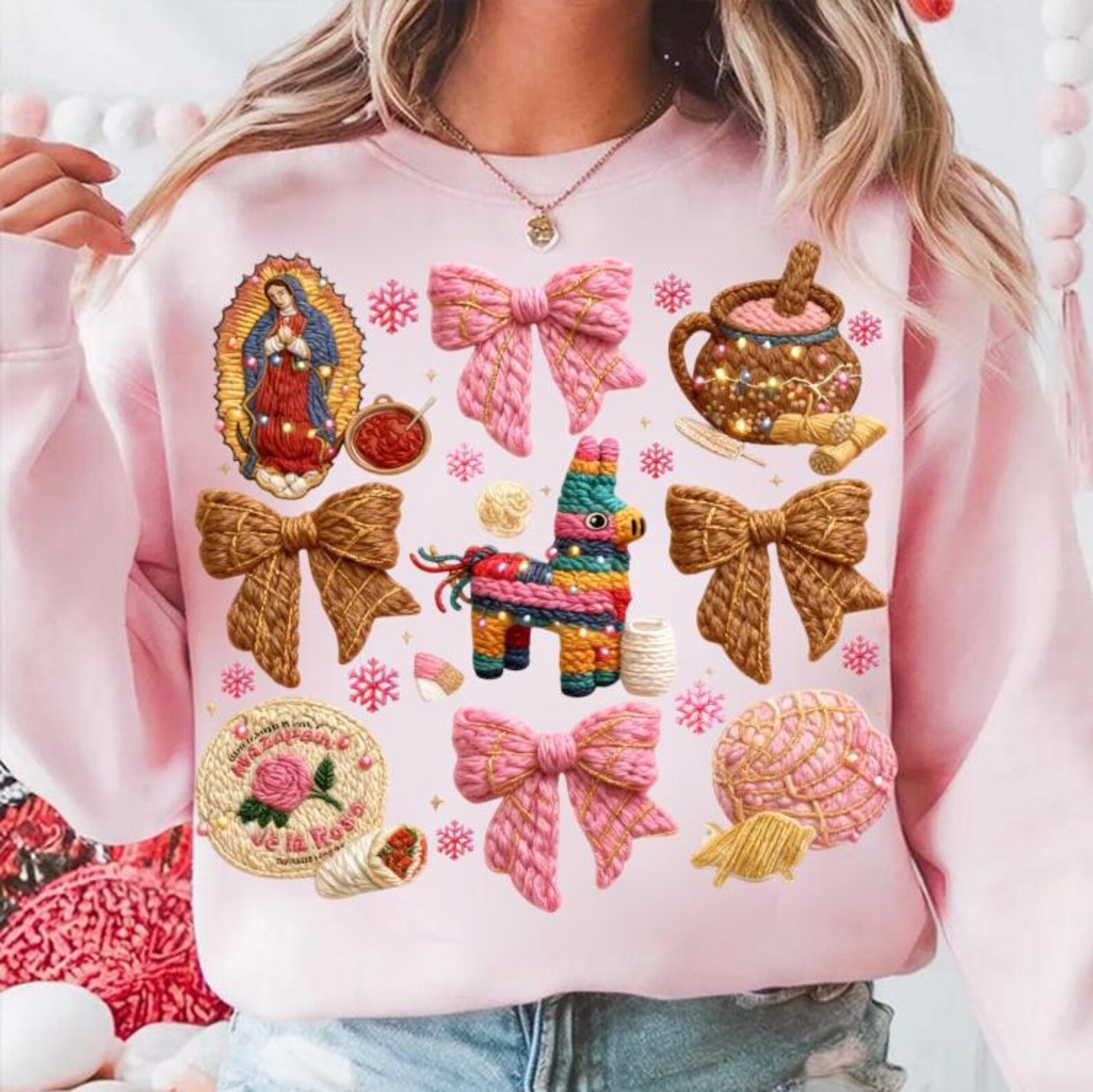 Faux Yarn Coquette Christmas Mexican Png, Christmas Yarn Png, Calories ...