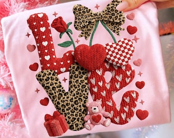 Faux fil au Crochet amour Png, Vday cerise Png, flou cerise PNG, loquet crochet fil Coquette cerise PNG, léopard Saint-Valentin Png, tendance Saint-Valentin