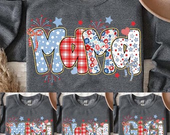 Preppy Mama Floral 4th of July Png Bundle, American Mama Custom Png, 4th of july Png, USA Nana Gigi Mimi Png, USA Png, Floral America Png