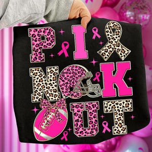 Coquette Football Pink Out PNG, Breast Cancer Awareness Png, Preppy Ribbon Cheer Football Mom Png, Girly Game Day png, Tackle Cancer Png