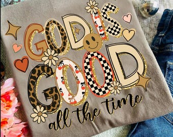 God Is Good All The Time Png, Preppy Fall For Jesus, Floral Christian Fall Png, Autumn Png, Christian Bible Png, Glitter, Checkered, Leopard