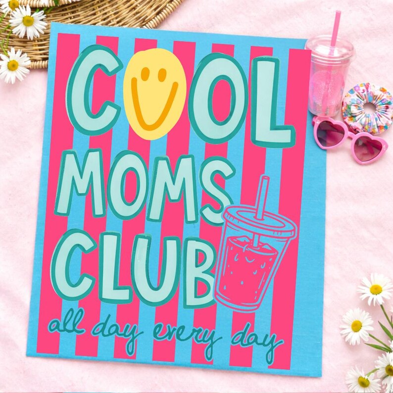 Stripes Cool Moms Club Png, Mama Floral, Mom Life PNG, Mom Leopard ...