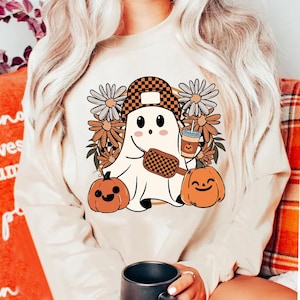Boo-Jee Halloween Ghost Png, Checkered Halloween Pumpkin Png, Bougie, Coffee Ghost PNG, Spooky Season,Cute Ghost Png, Halloween Mama