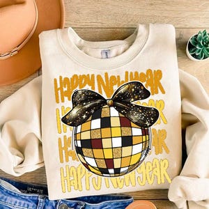 Happy New Year 2025 Png, Glitter New Years Png, Black And Gold Glitter New Year Png, Hello 2025 Png, Cheers New Years Png, Disco Ball