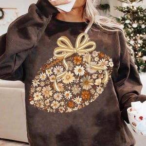 Coquette Football Chinoiserie Png, Game Day Png Fall Vibes Png, Floral Fall Football png, Autumn Png Boho Floral Football Png, Football mom