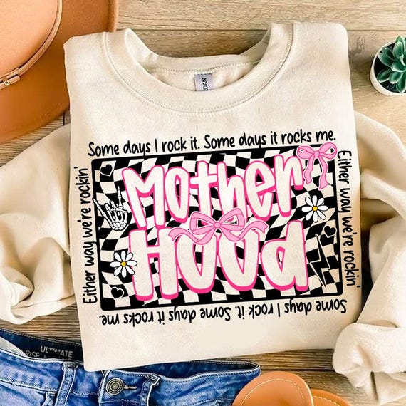 Motherhood Coquette Bow Checker PNG, Some Days I Rock It Png, Funny Mom Sarcastic Mama Png, Pink Mom Png, Mothers Day png, Rockin Mama