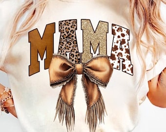 Western Mama Cowgirl Schleife png, Howdy Brown Leder Schleife png, Kuhfell Schleife png, Howdy Mama Ästhetik, Cowgirl Schleife png, Leopard glitter