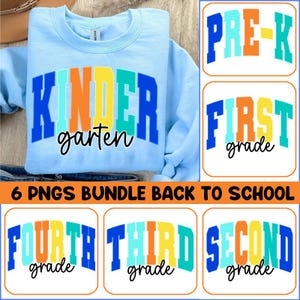 Retro Back to School Boys PNG Bundle, Kindergarten Kid Design, First Day Shirt PNG, Pre-K to Fourth Grade Png, School Boy Sublimation File