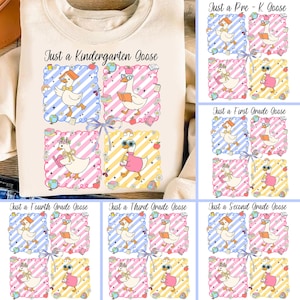 Coquette Back to School Goose PNG Bundle, Coquette Teacher First Day of School Design, Preppy Floral Pre-k 1st/2nd/3rd/4th Grade, Colorful
