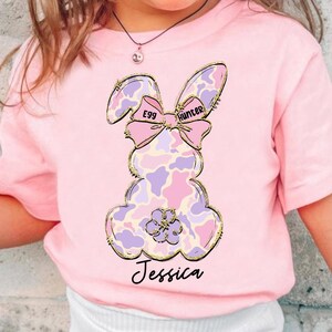 Egg Hunter Png, Custom Camo Easter Bunny Boy/Girl PNG, Boy Bunny With Backwards Cap Png, Camo Easter Bunny File, Pink Camo Kids Easter Png image 4