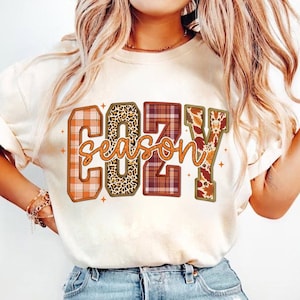 Cozy Season PNG, Embroidery Fall Png, Autumn Png, Retro Halloween Png, Thanksgiving Png, Fall Sublimation Design, Cozy Sublimation Design image 2