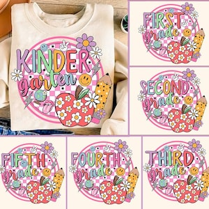 Retro Back to School Bundle, Kindergarten, First Day Of School, School Png, Retro PNG, First/Second/Third Grade Design, School Bundle Png