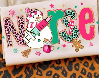 Rosa julsjuksköterska kokett PNG, preppy sjuksköterska semester sublimering, julrosett png, leopardsjuksköterska, julsjuksköterska png, snögubbe, sjuksköterskeliv