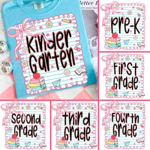 Preppy Back to School PNG Bundle, Teacher Coquette First Day of School Shirt Design, Girly Pink Bow Sublimation, Pre-k 1st/2nd/3rd/4th Grade