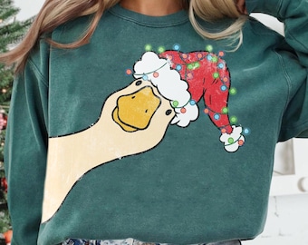 Funny Goose ChristmasPng, Preppy Christmas Jolly Goose Png, Preppy Christmas Png, Santa Goose Png, Christmas Goose Sublimation, Santa Goose