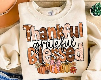 Dankbar Dankbar Gesegneter Png, Herbst Kokette Png, Dankbare Mama Png, Dankbares Png, Erntedank-Shirt Png, christliches Hemd Frauen Design
