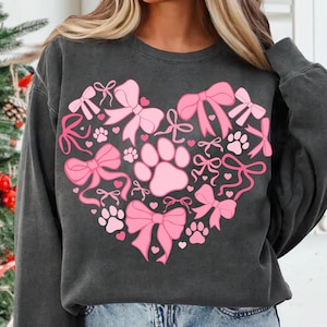 Coquette Dog Valentine Heart PNG, Dog Paw png, Valentines day png, Valentine Bow Png, Pink Valentine, Dog Mama Valentine Png, Dog Lover Png