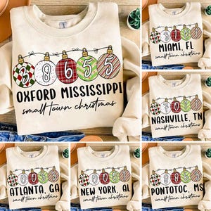 Custom Small Town Christmas Zip Code Png Bundle, Personalized Your Christmas City Name Png, Merry Christmas Png, Christmas Gift For Her Png