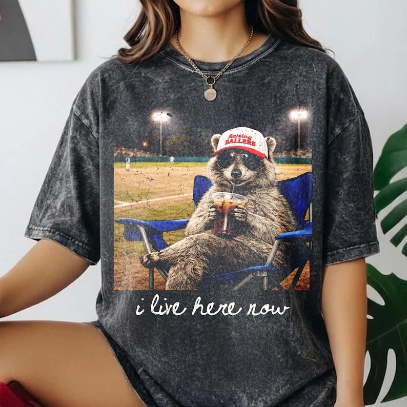 I Live Here Now Raccoon Ballfield Png, Baseball Mama Style Png ...
