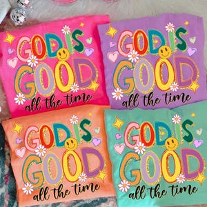 Preppy God is Good altijd Glitterdoodle png, religieuze png, trendy png, neon smiley png, millennial png, handgeletterde png