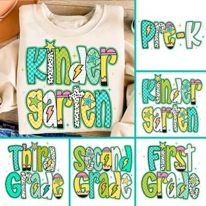 Retro Back to School Boys PNG Bundle, Kindergarten Kid Design, First Day Shirt PNG, Pre-K to Fourth Grade Png, School Boy Sublimation File
