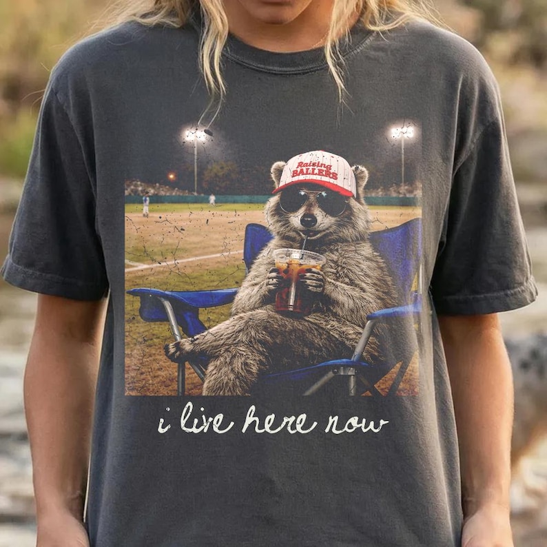 I Live Here Now Raccoon Ballfield Png, Baseball Mama Style Png ...