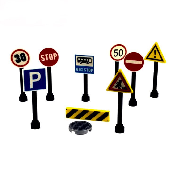 1/43 MINIALUXE LOT de 10 panneaux de signalisation panneaux routiers en 1/43 MINIALUXE LOT de 10 panneaux de signalisation panneaux routiers en