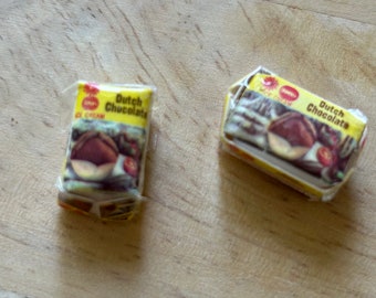 Dollhouse Miniature Dutch Chocolate Ice Cream - 2 pieces