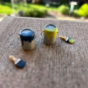 Dollhouse Miniature Paint Can and Brush - your choice type