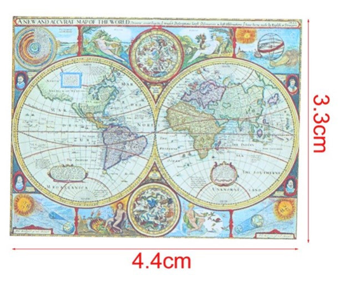 Dollhouse Miniature World Map - Your Choice Style - Etsy