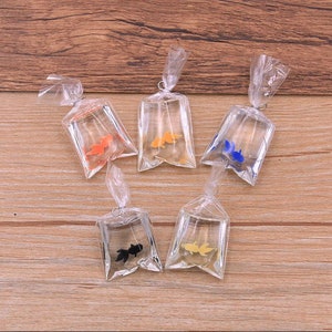 Dollhouse Miniature Fish in Bag - your choice color