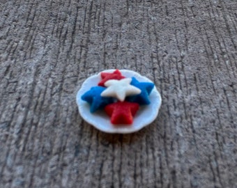 Dollhouse Miniature Patriotic Cookies on Plate