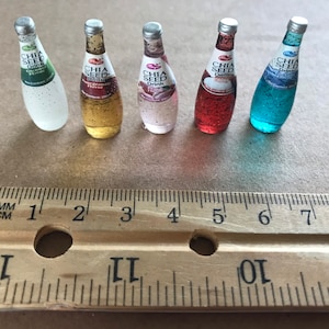 Dollhouse Miniature Chia Drinks - 5 pieces