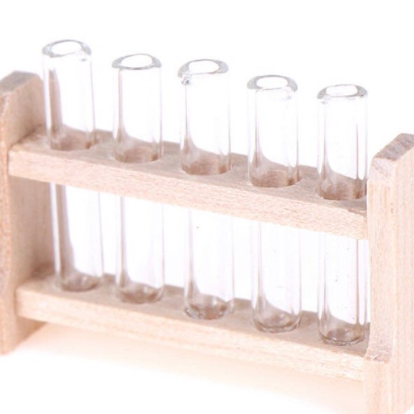 Dollhouse Miniature Test Tubes and Stand