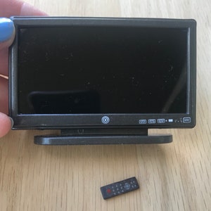 Dollhouse Miniature Television with Remote