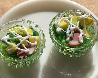 Dollhouse Miniature Salads - 2 pieces