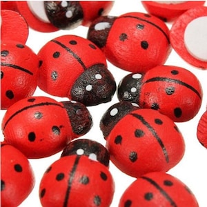 Mariquitas de madera en miniatura - 25 piezas