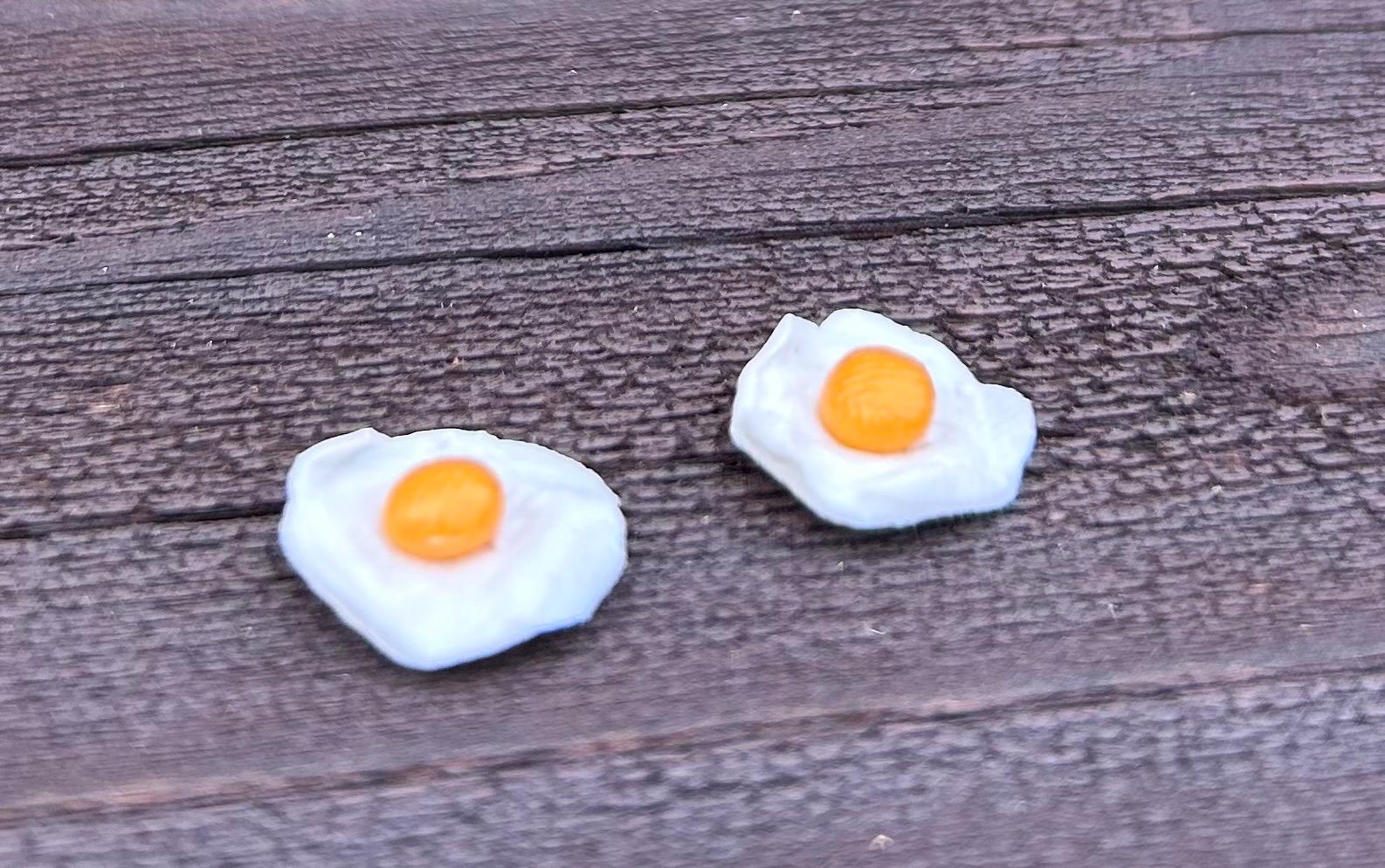 Dollhouse Miniature Two Fried Eggs