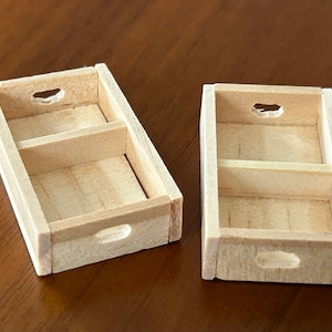 Dollhouse Miniature Wooden Crates - 2 pieces