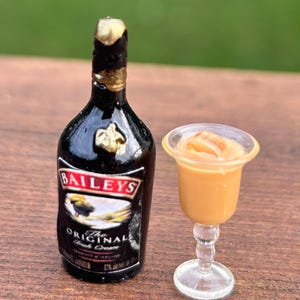 Dollhouse Miniature Adult Beverage with Glass