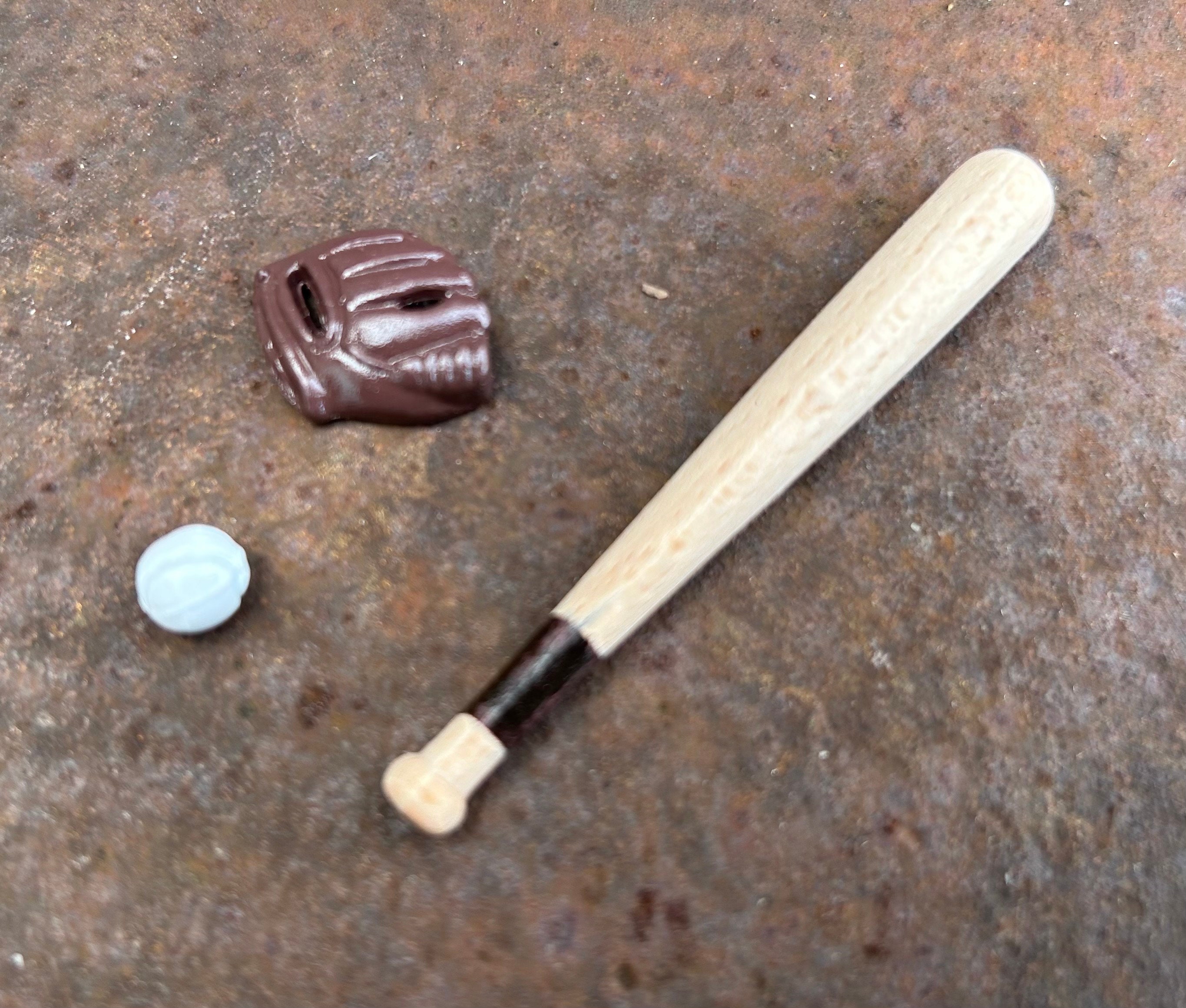 Set Da Baseball In Miniatura Scala 1:12: Mazza, Guanto E Palla, Accessori Per Casa Delle Bambole E Decorazioni Per Torte - 3
