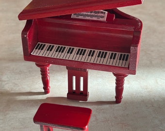 Dollhouse Miniature Baby Grand Piano - your choice color