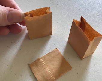 Miniature Paper Shopping Bags - 4 pieces