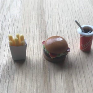 Dollhouse Miniature Hamburger Meal