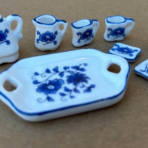 Dollhouse Miniature Floral Tea Set