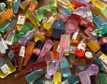 Miniature Drink/Beverage Bottles - 10 pieces