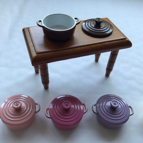 Dollhouse Miniature Cast Iron Pot - your choice color