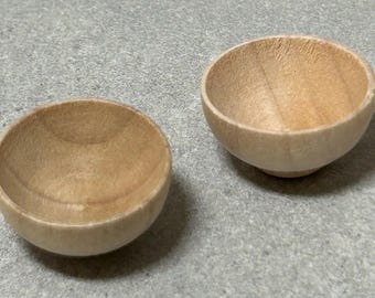 Miniature Wooden Bowls - 2 pieces