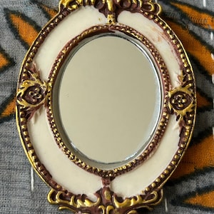 Dollhouse Miniature Ornate Oval Mirror